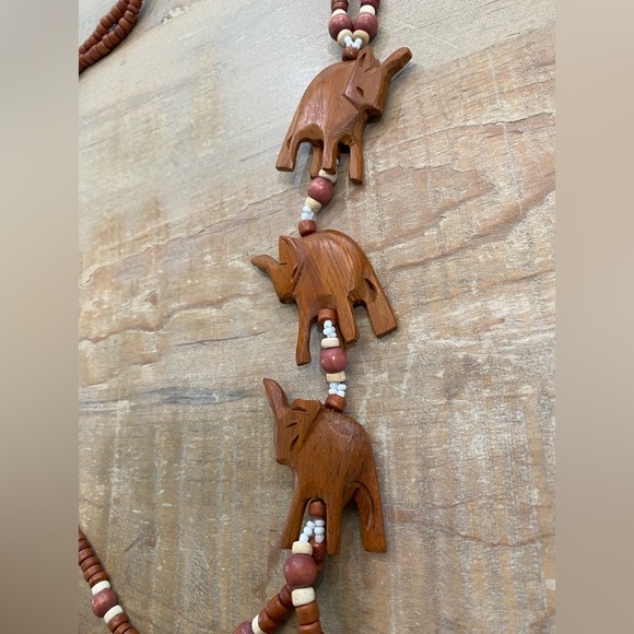 Wood carved layered animal necklace vintage antique - Picture 7 of 12